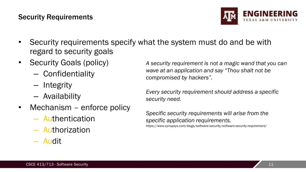 security requirements