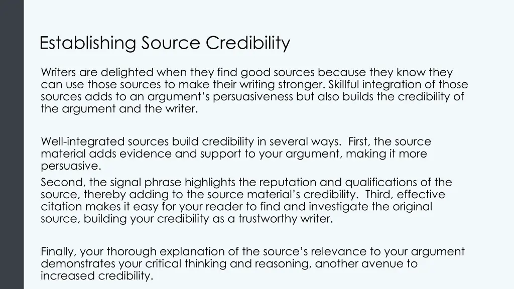 establishing source credibility