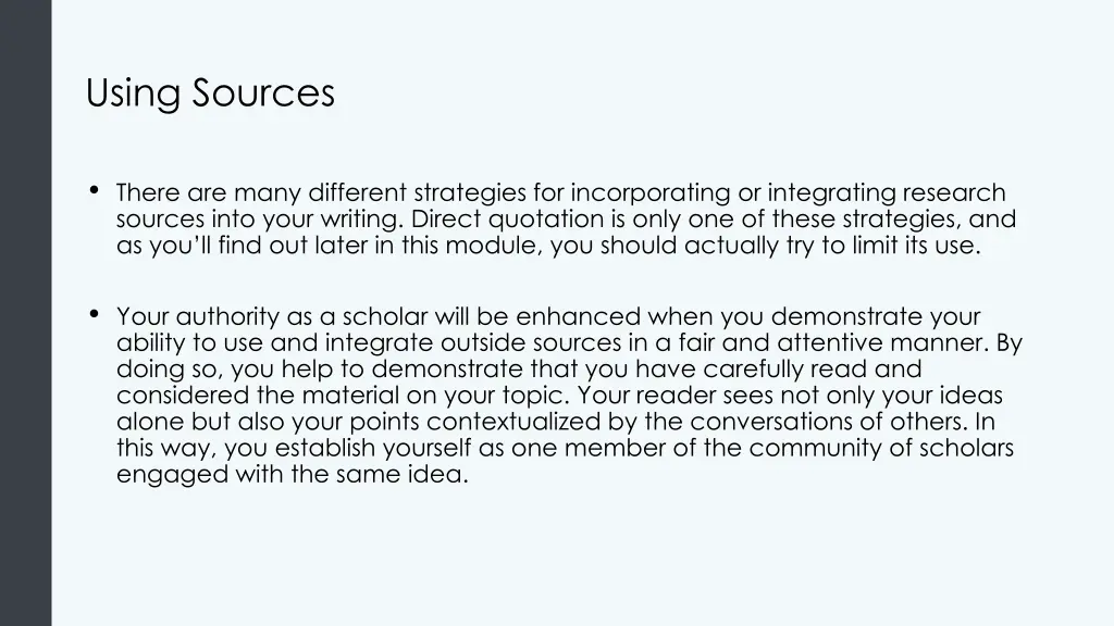 using sources