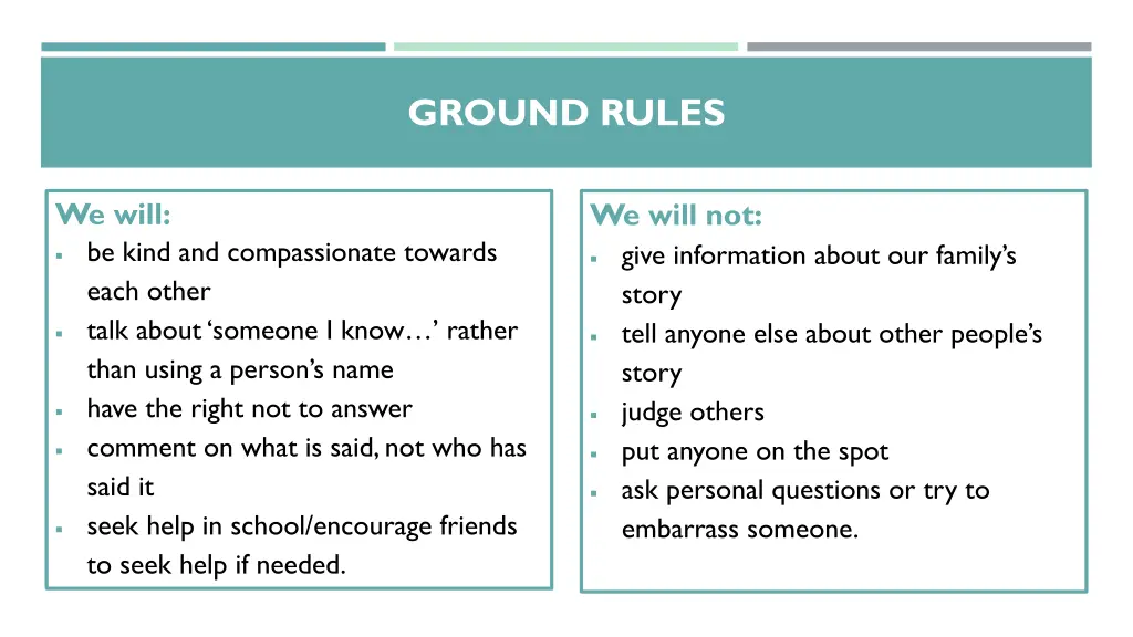ground rules