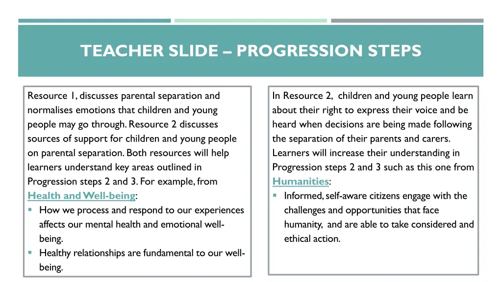 teacher slide progression steps