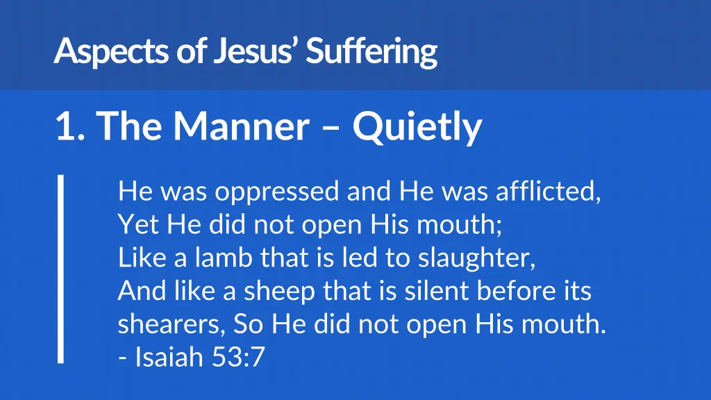 aspects of jesus suffering