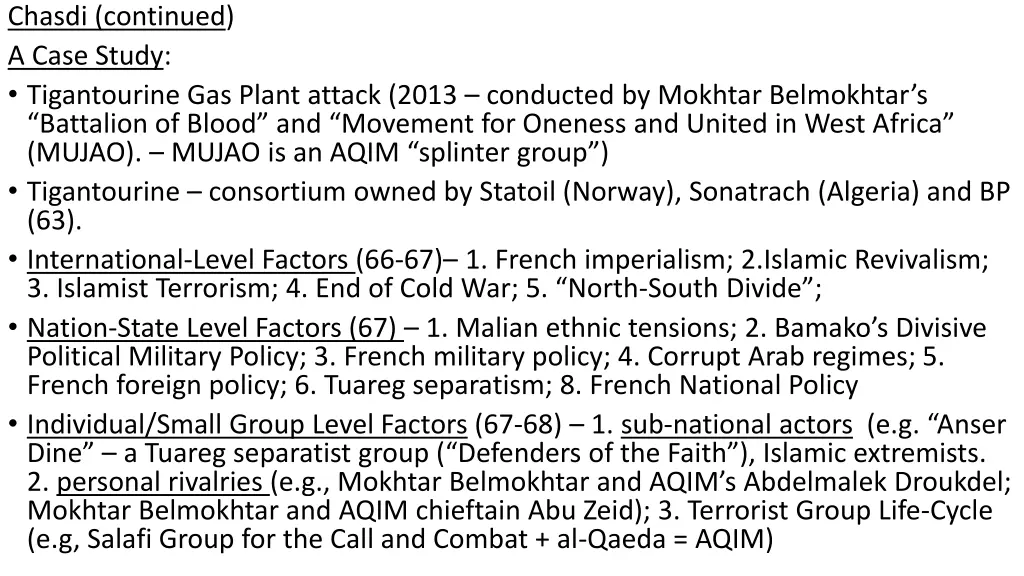 chasdi continued a case study tigantourine