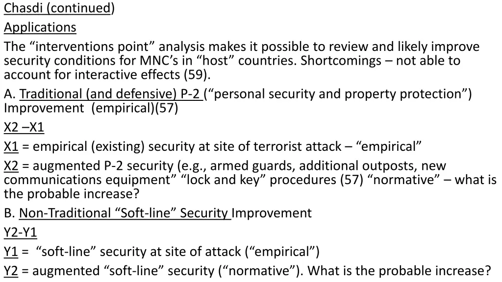 chasdi continued applications the interventions