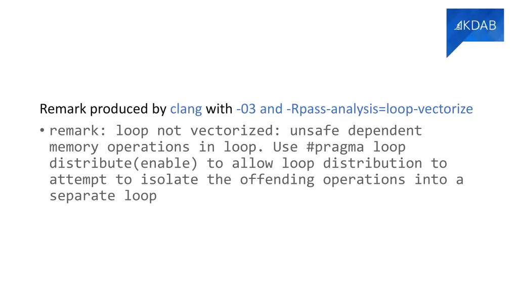 remark produced by clang with 03 and rpass