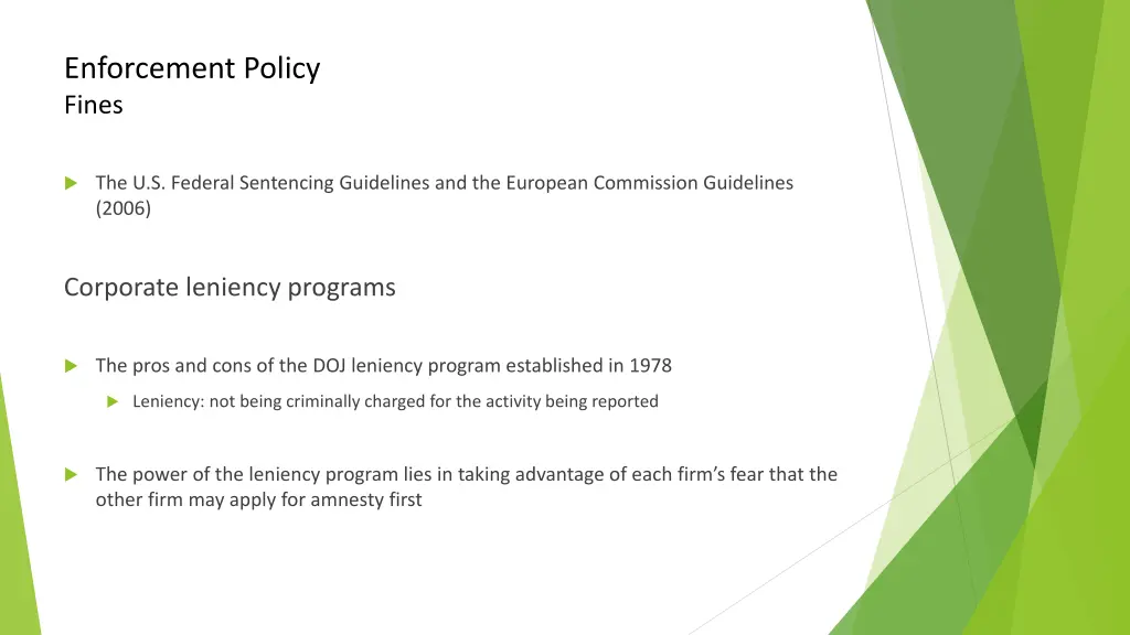 enforcement policy fines