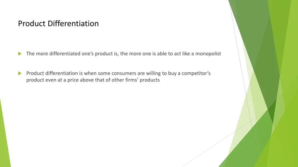 product differentiation