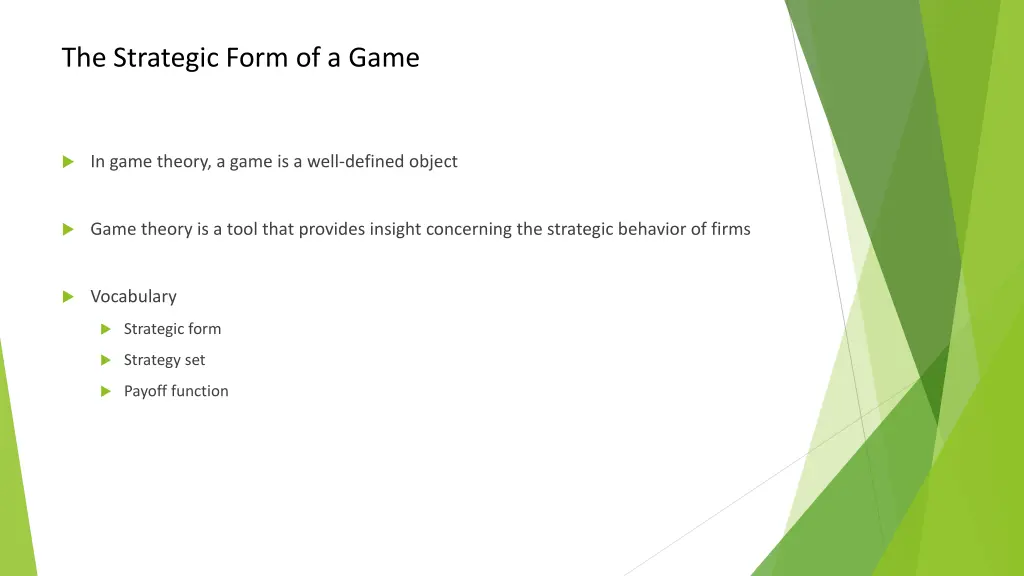 the strategic form of a game