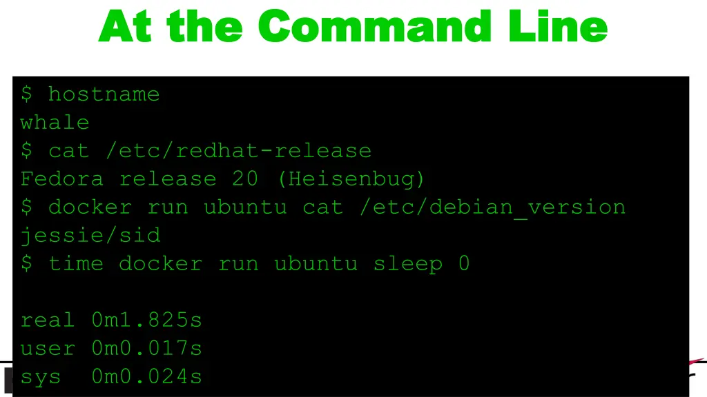 at the command line at the command line