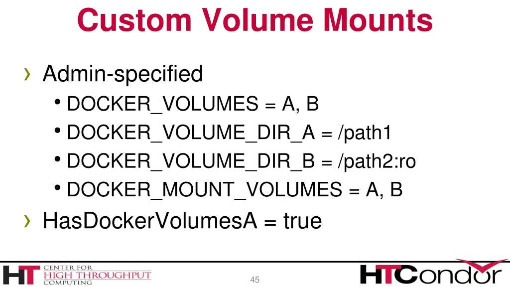 custom volume mounts