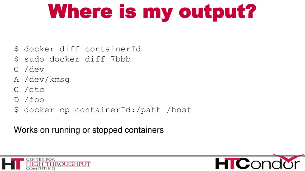 where is my output where is my output