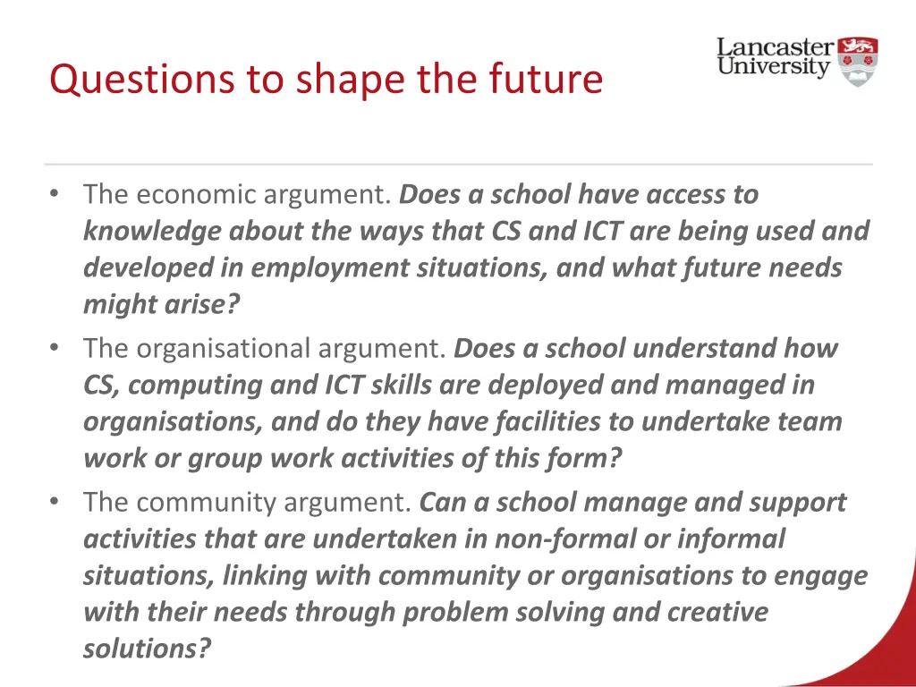 questions to shape the future