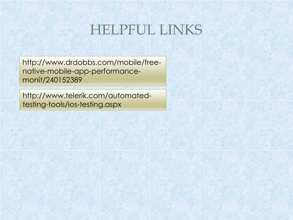 helpful links