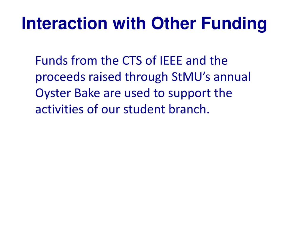 interaction with other funding