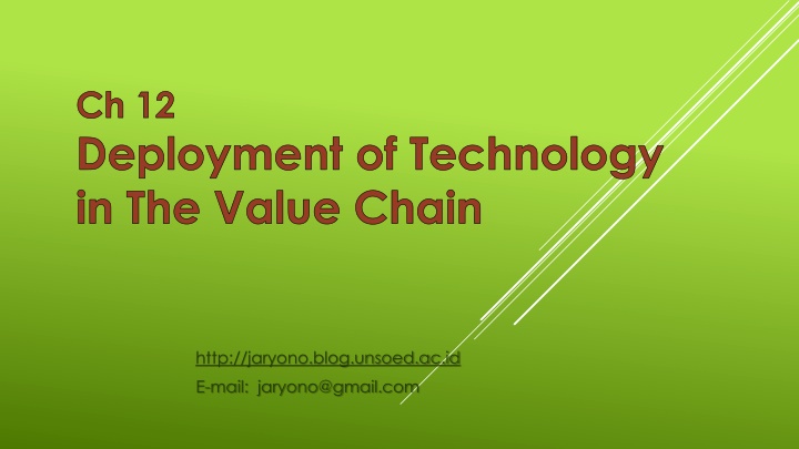 ch 12 deployment of technology in the value chain