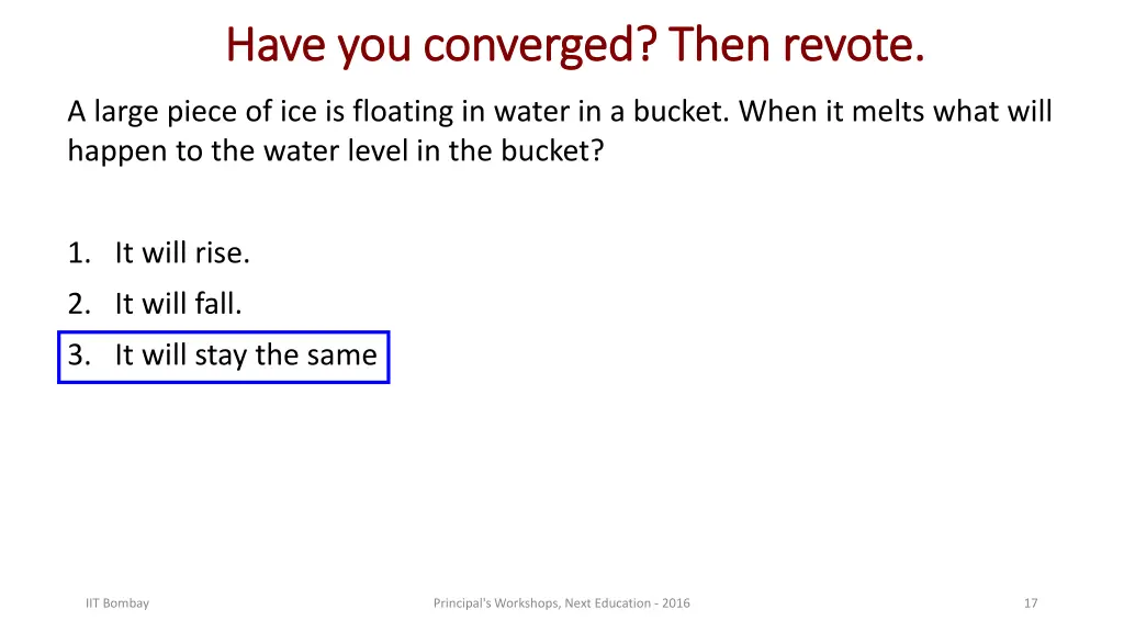 have you converged then revote have you converged