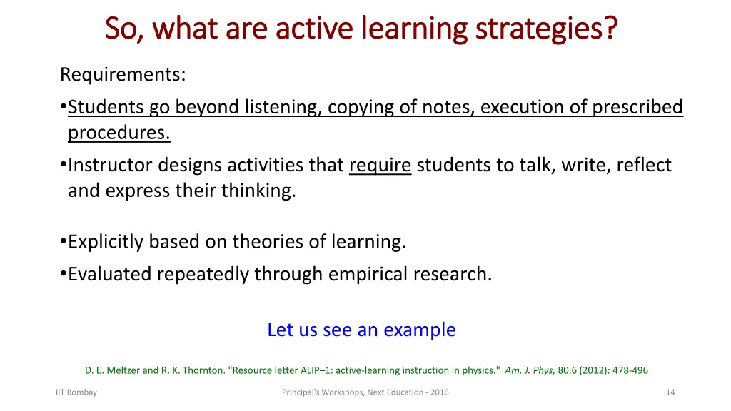 so what are active learning strategies so what