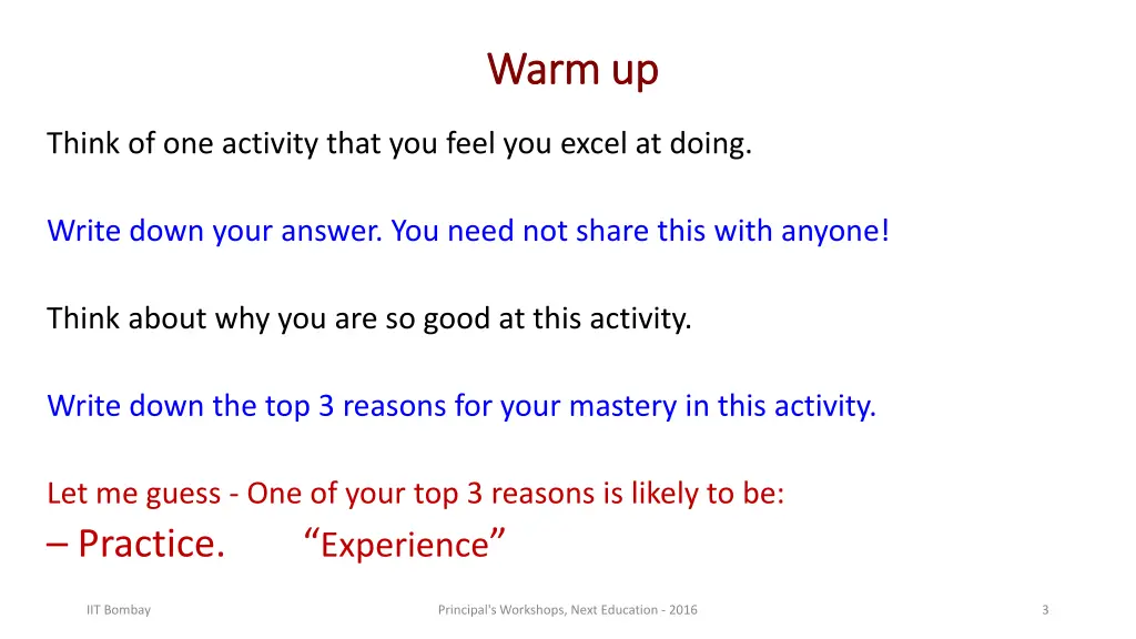 warm up warm up