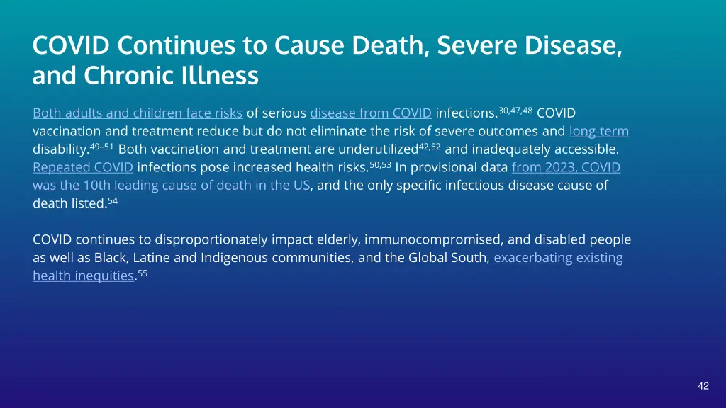 covid continues to cause death severe disease