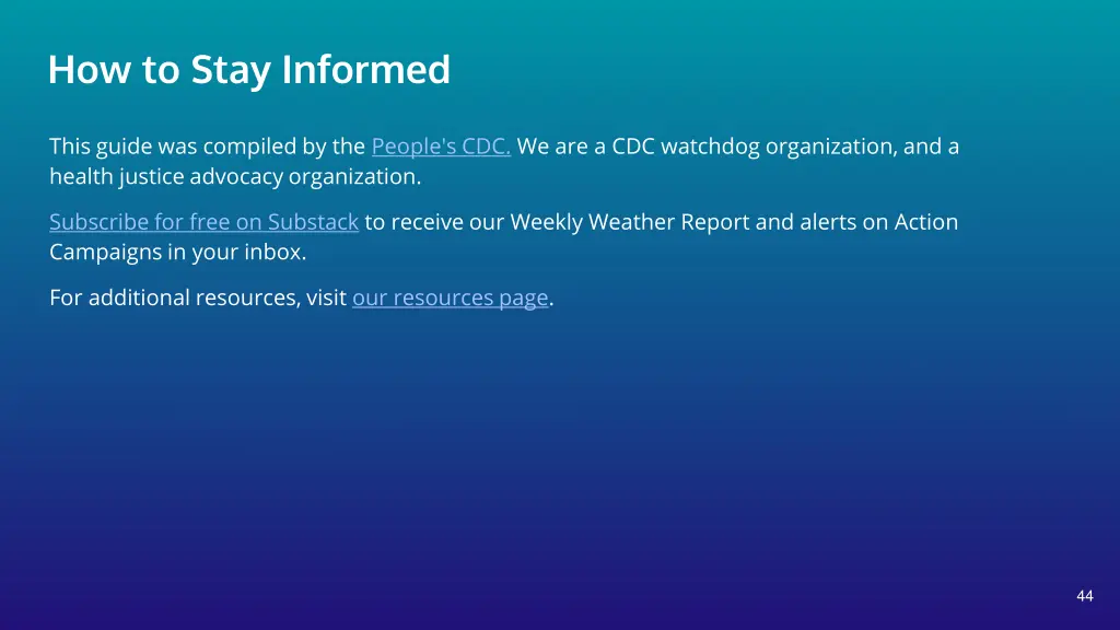 how to stay informed