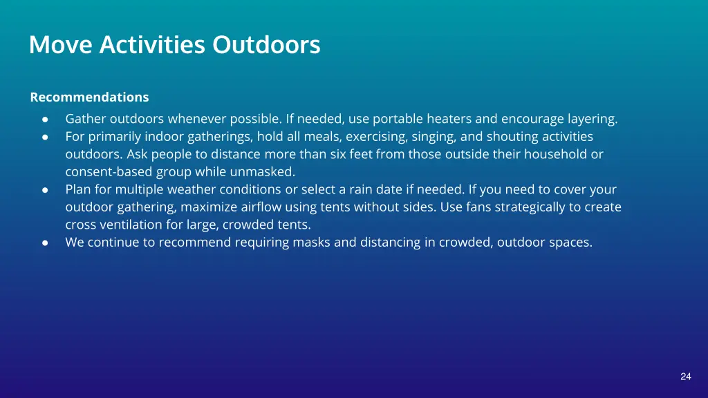 move activities outdoors 1