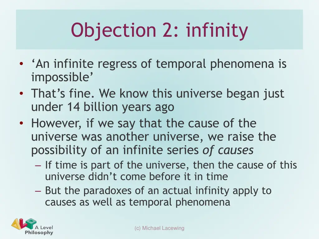 objection 2 infinity
