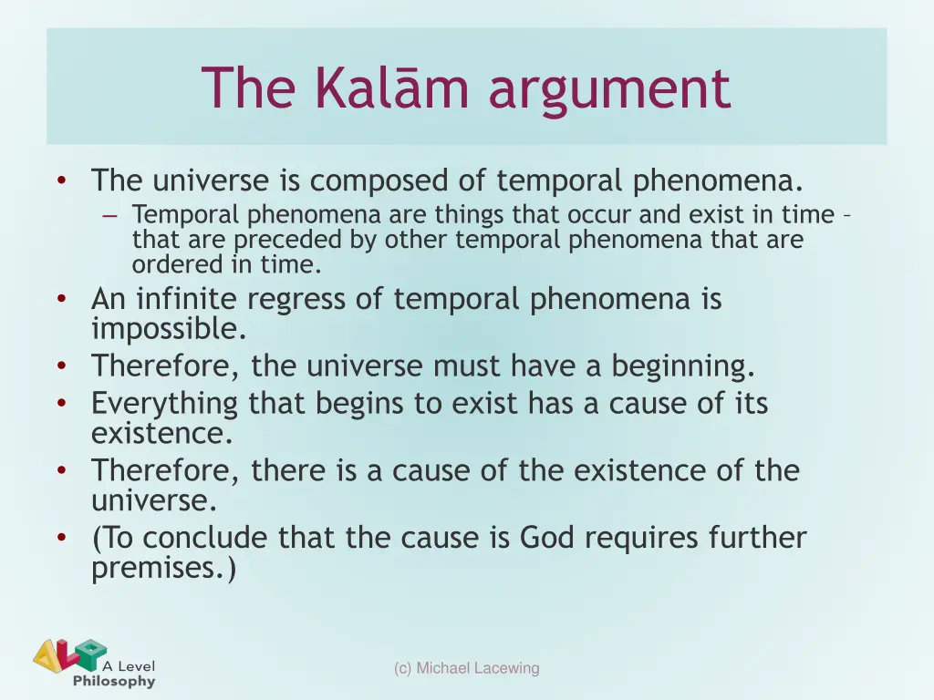 the kal m argument