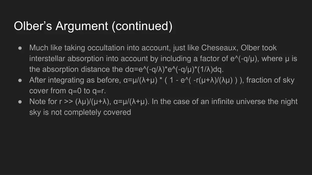 olber s argument continued 1