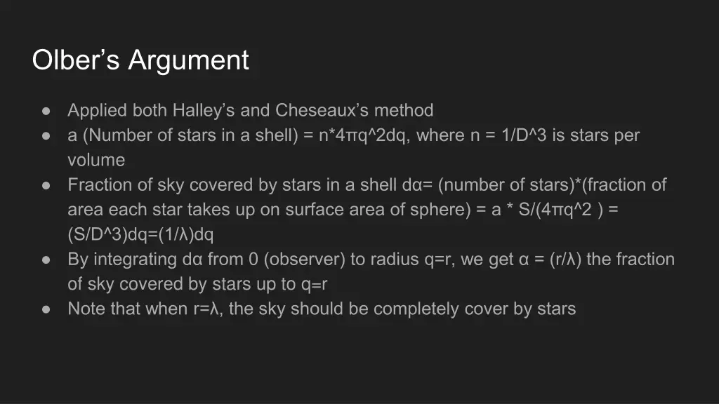 olber s argument