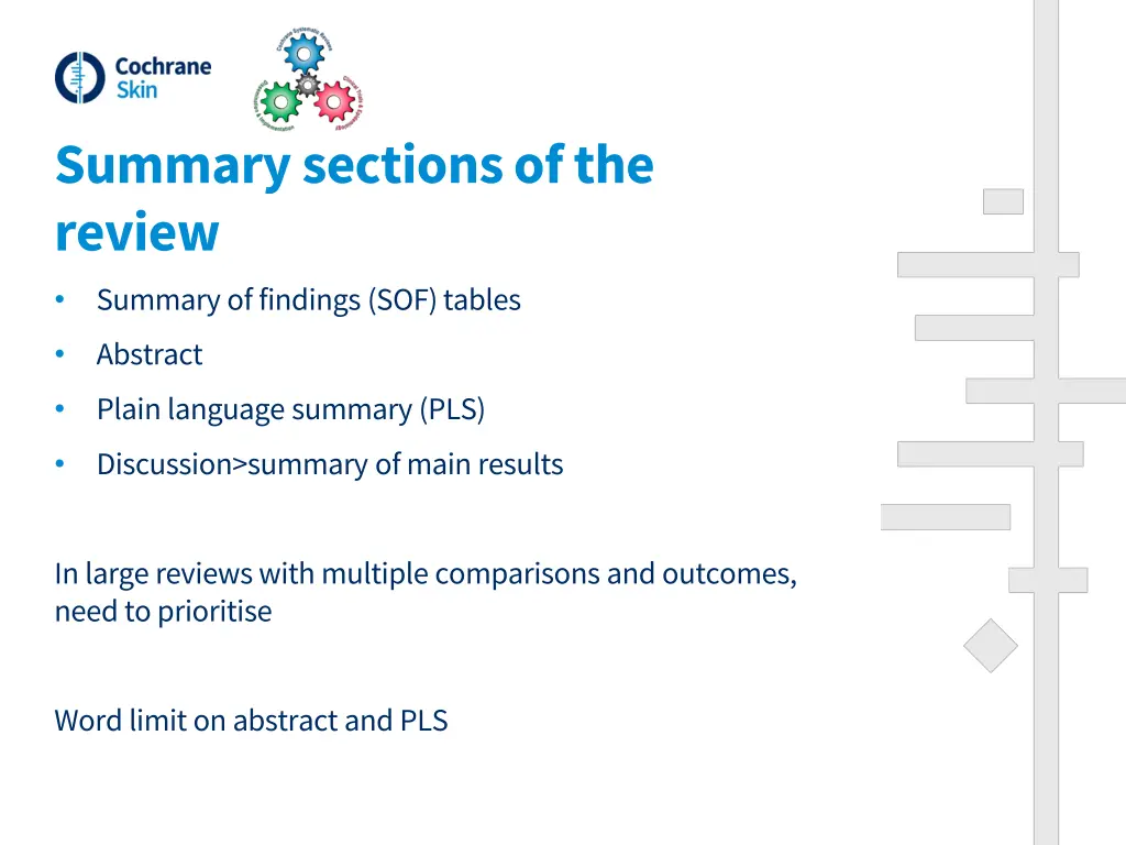 summary sections of the review summary