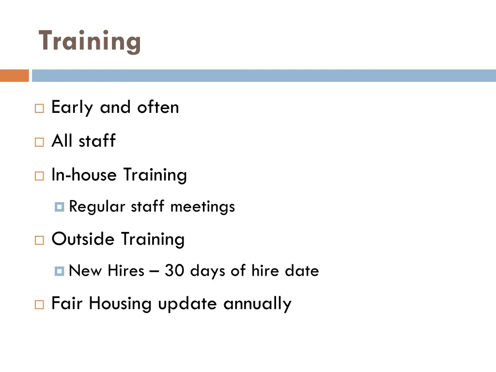 training