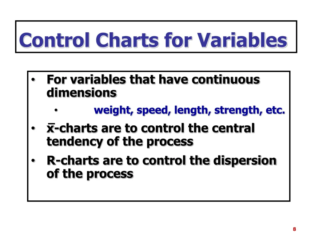 control charts for variables