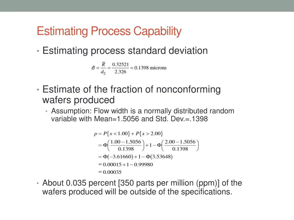 estimating process capability