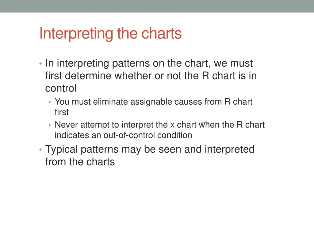 interpreting the charts
