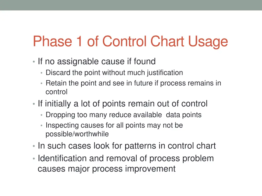 phase 1 of control chart usage