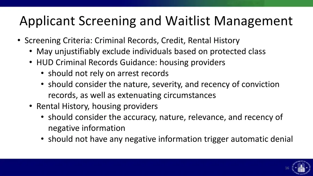 applicant screening and waitlist management