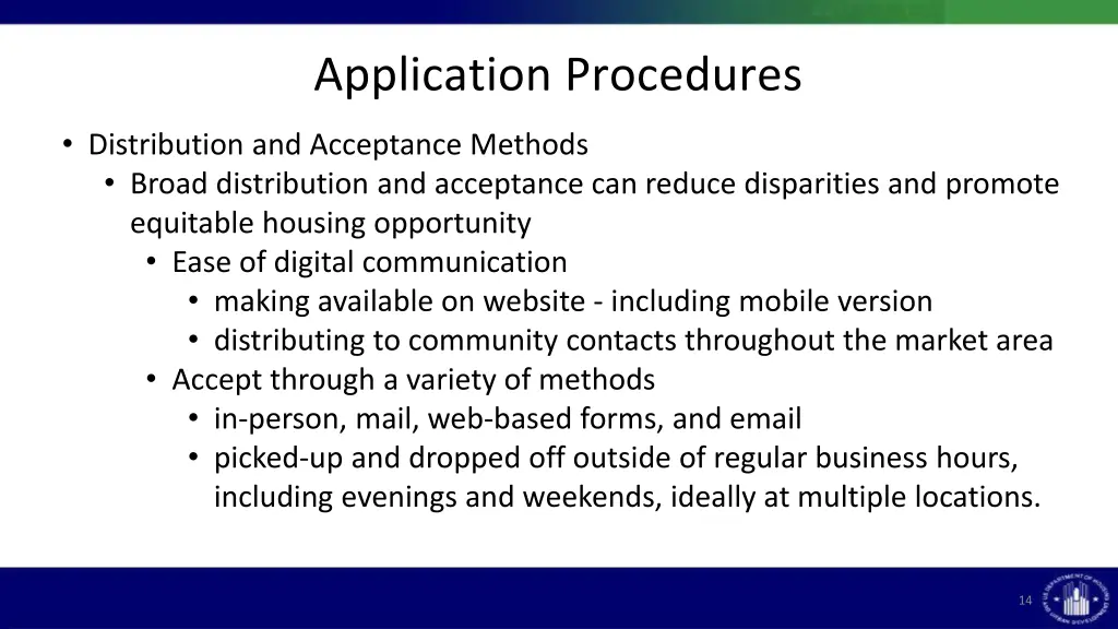 application procedures 1