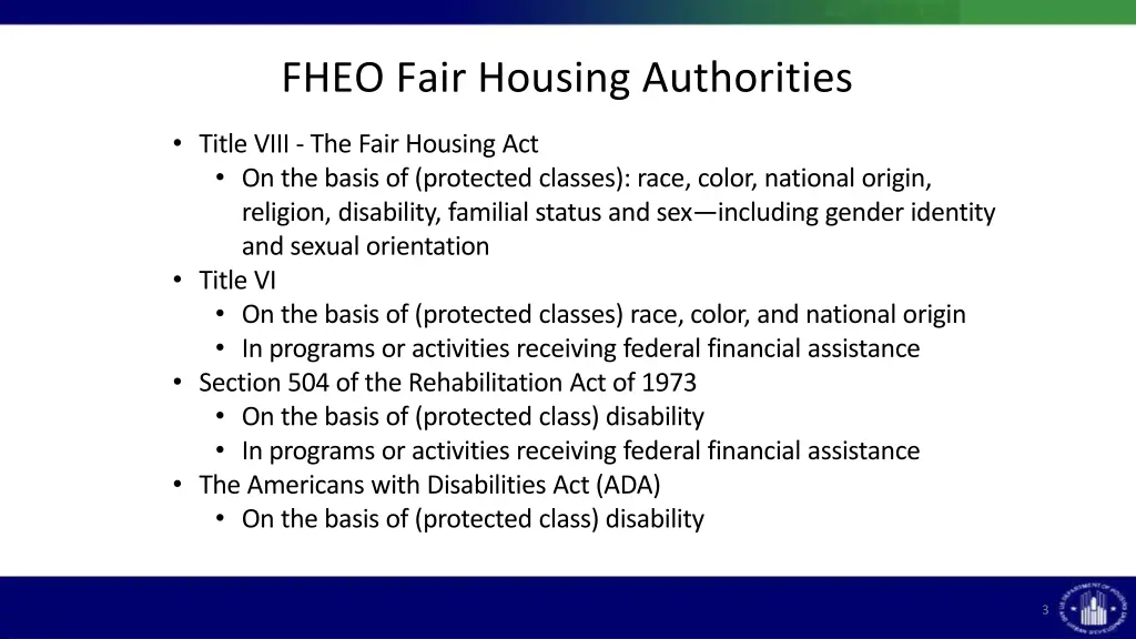 fheo fair housing authorities