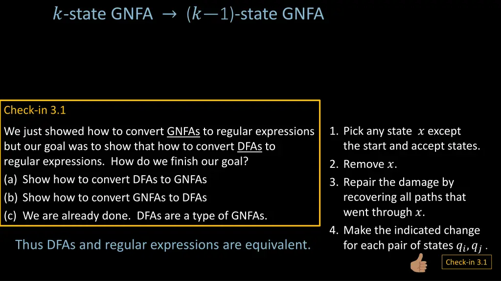 state gnfa 1 state gnfa