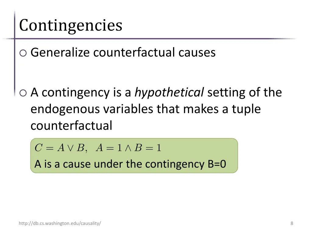 contingencies