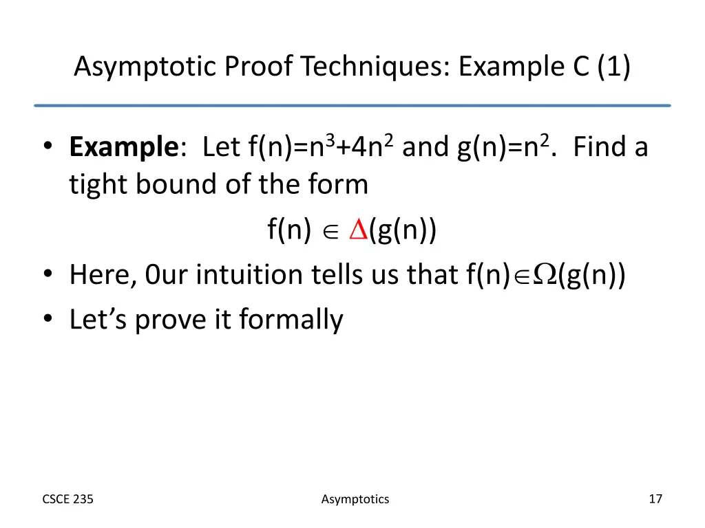 asymptotic proof techniques example c 1