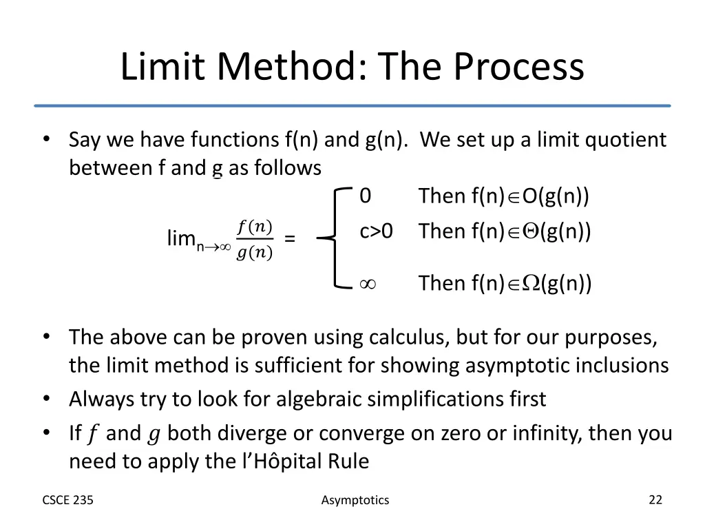 limit method the process