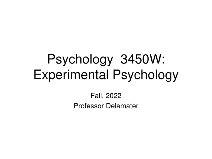 psychology 3450w experimental psychology
