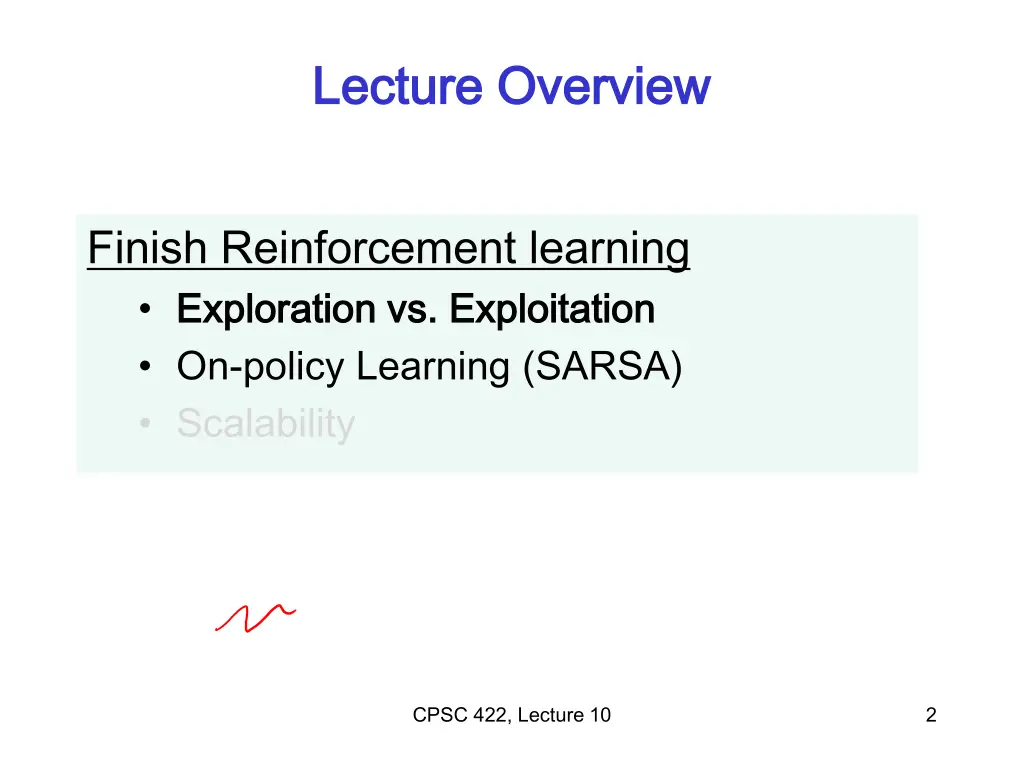 lecture overview lecture overview