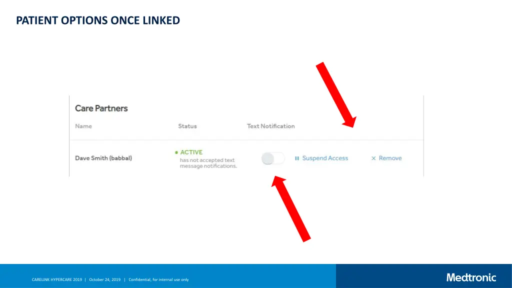 patient options once linked