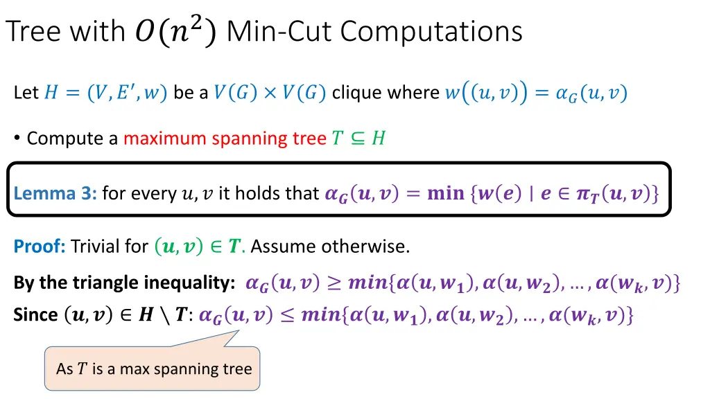 tree with 2 min cut computations