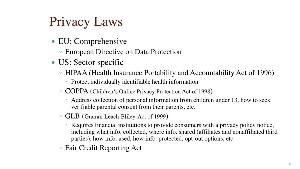 privacy laws