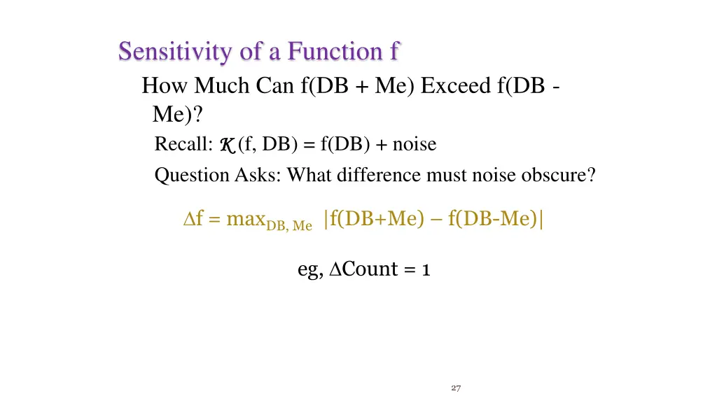 sensitivity of a function f how much