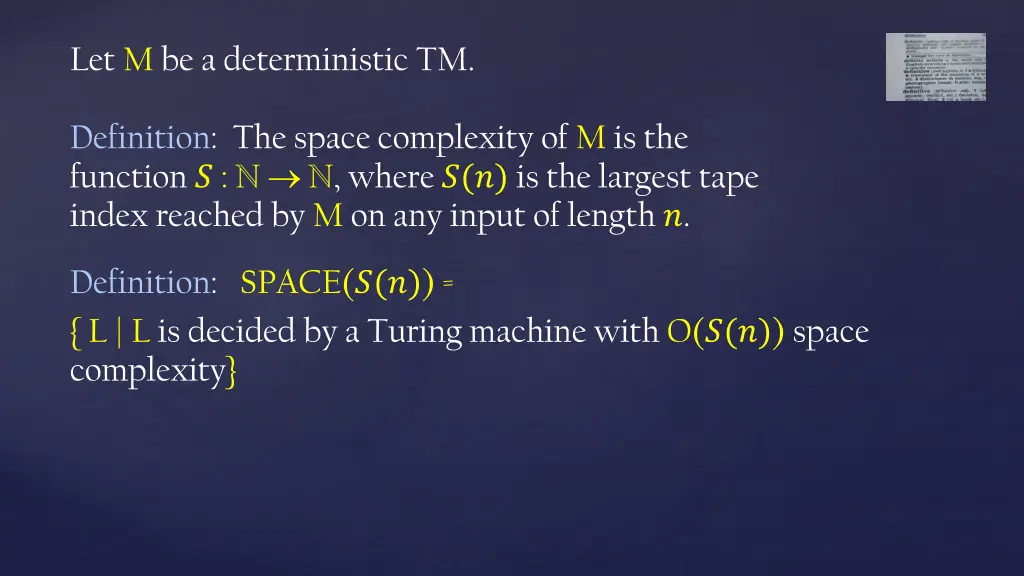let m be a deterministic tm