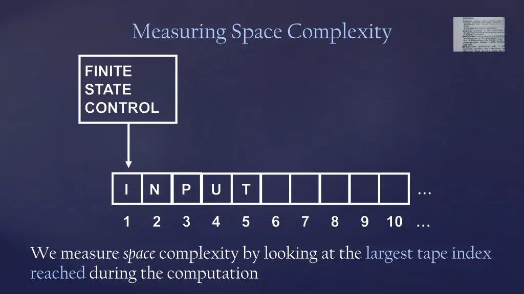measuring space complexity